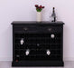 Vintage Weinschrank aus Massivholz mit zwei Schubladen - Vintage Schwarz