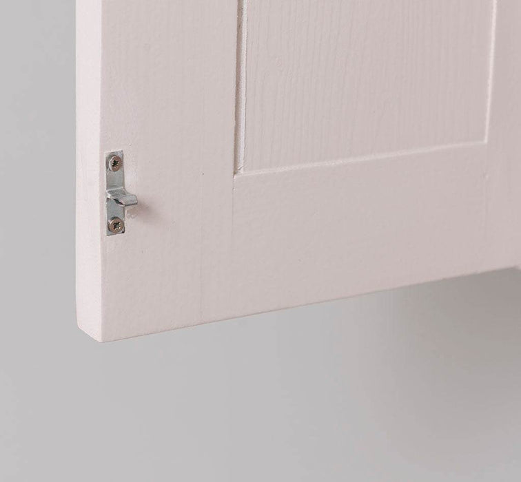 Waschbeckenschrank aus Massivholz | Hängeschrank mit Spiegel - Creme