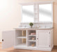 Waschbeckenschrank aus Massivholz | Badmöbel mit Spiegel | 2-teilig - Vintage | Pinie gebürstet | hell