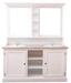 Waschbeckenschrank aus Massivholz | Badmöbel mit Spiegel | 2-teilig - Vintage | Pinie gebürstet | hell