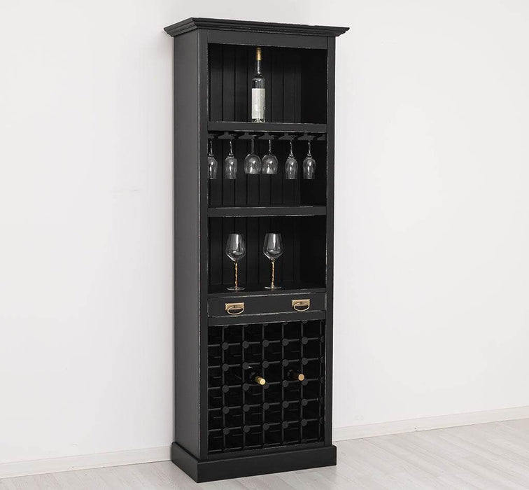 Weinregal aus Massivholz in verschiedenen Farben für 36 Flaschen - Vintage Schwarz