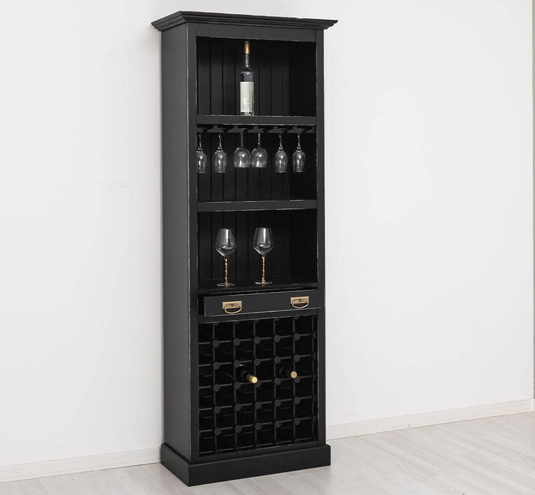 Weinregal aus Massivholz in verschiedenen Farben für 36 Flaschen - Vintage Schwarz
