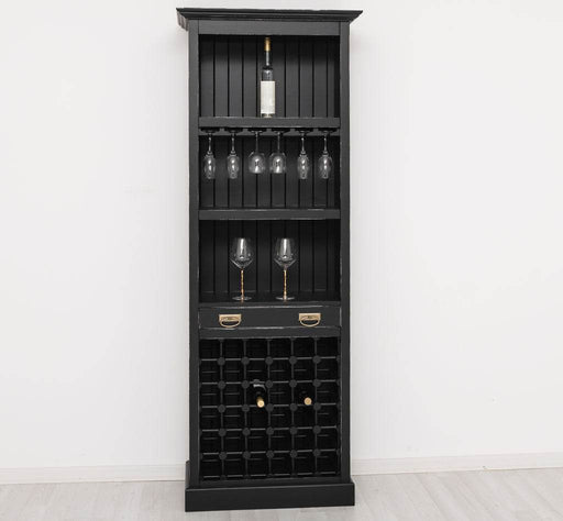 Weinregal aus Massivholz in verschiedenen Farben für 36 Flaschen - Vintage Schwarz