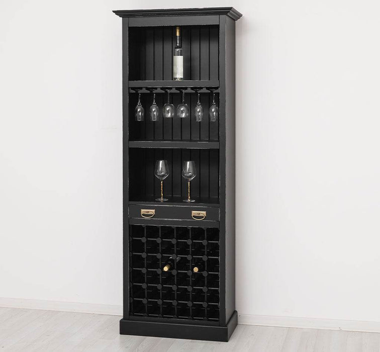 Weinregal aus Massivholz in verschiedenen Farben für 36 Flaschen - Vintage Schwarz