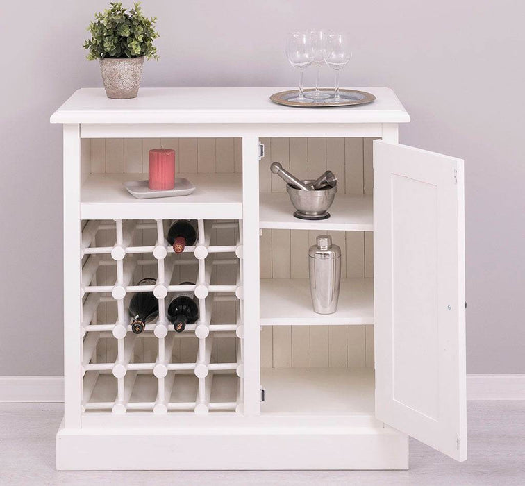 Weinschrank aus Massivholz | Weinregal für 20 Flaschen - Blau - geflammt