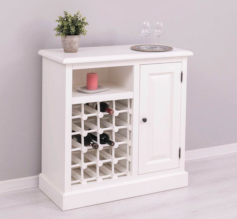 Weinschrank aus Massivholz | Weinregal für 20 Flaschen - Blau - geflammt