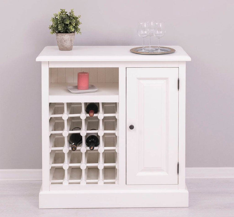 Weinschrank aus Massivholz | Weinregal für 20 Flaschen - Blau - geflammt