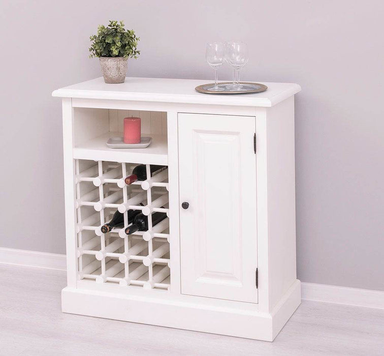 Weinschrank aus Massivholz | Weinregal für 20 Flaschen - Blau - geflammt