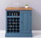 Weinschrank aus Massivholz | Weinregal für 20 Flaschen - Blau - geflammt