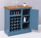 Weinschrank aus Massivholz | Weinregal für 20 Flaschen - Blau - geflammt