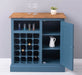 Weinschrank aus Massivholz | Weinregal für 20 Flaschen - Blau - geflammt