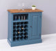 Weinschrank aus Massivholz | Weinregal für 20 Flaschen - Blau - geflammt
