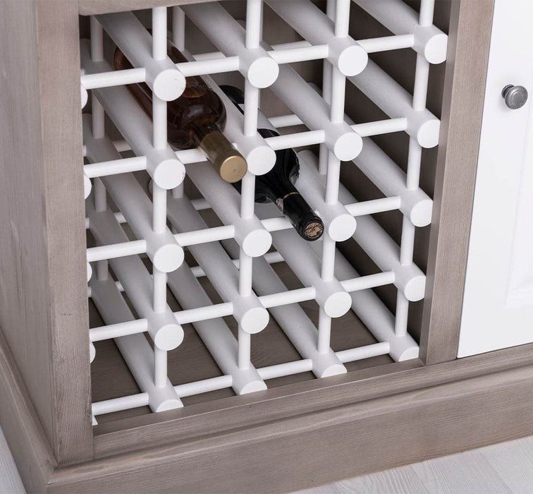 Weinschrank aus Massivholz | Weinregal mit Ablage und Tür - Gewachst