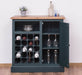 Weinschrank aus Massivholz | Weinregal für 20 Flaschen - Blau - geflammt