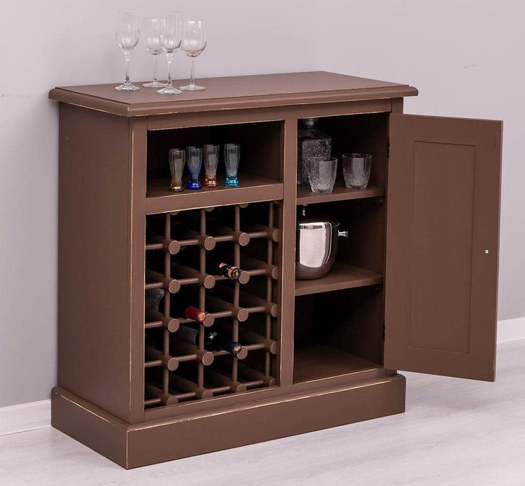 Weinschrank aus Massivholz | Weinregal für 20 Flaschen