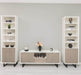 Wohnzimmer-Set mit Akustiklamellen | TV-Board aus Massivholz mit zwei Standregalen - 