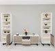 Wohnzimmer-Set mit Akustiklamellen | TV-Board aus Massivholz mit zwei Standregalen - 