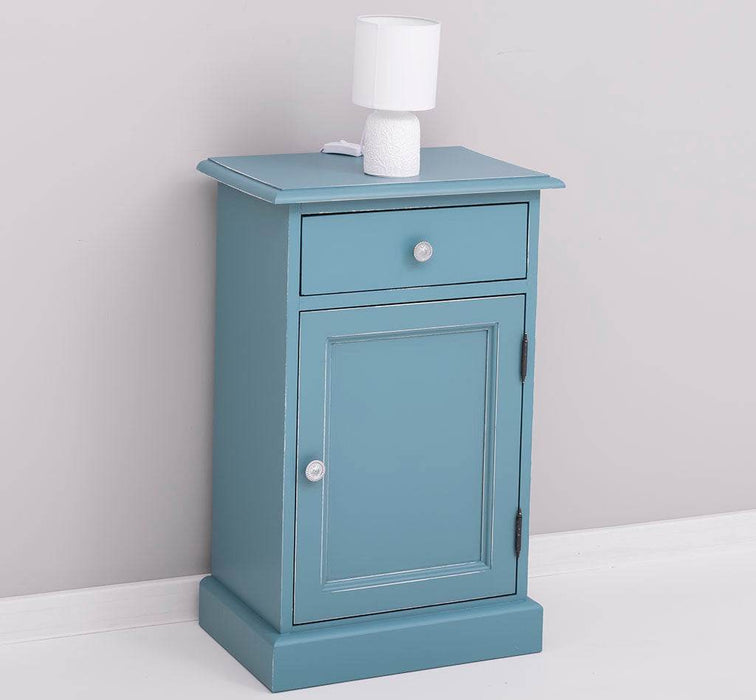 Nachttisch Beistelltisch mit 5 Schubladen - in verschiedenen Farben - Vintage Blau