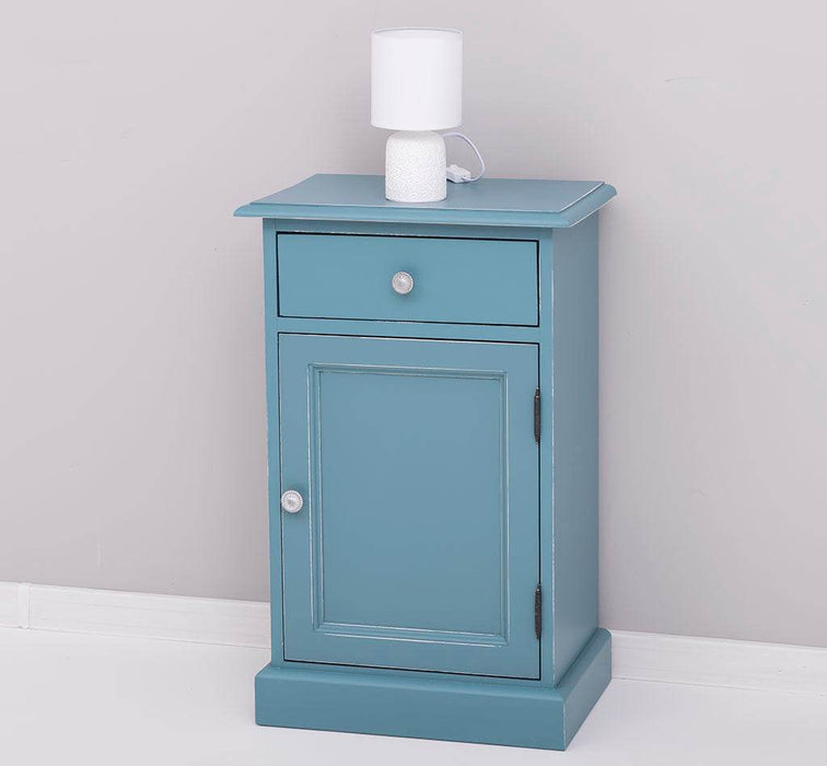 Nachttisch Beistelltisch mit 5 Schubladen - in verschiedenen Farben - Vintage Blau