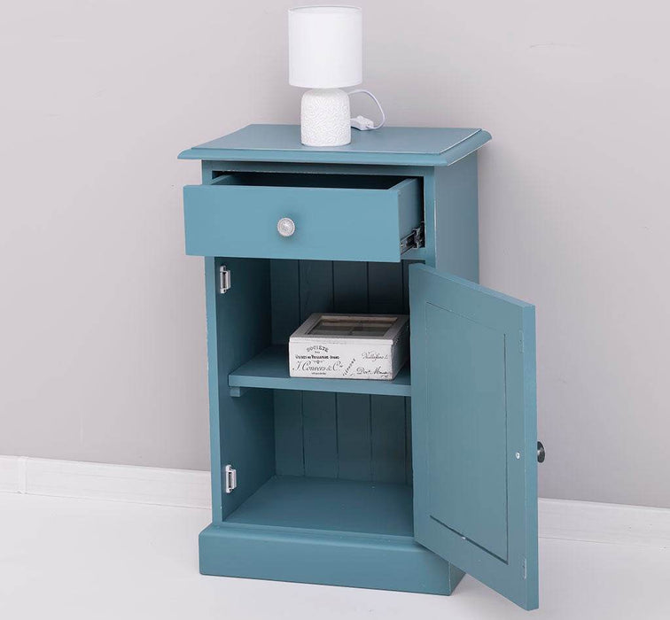 Nachttisch Beistelltisch mit 5 Schubladen - in verschiedenen Farben - Vintage Blau