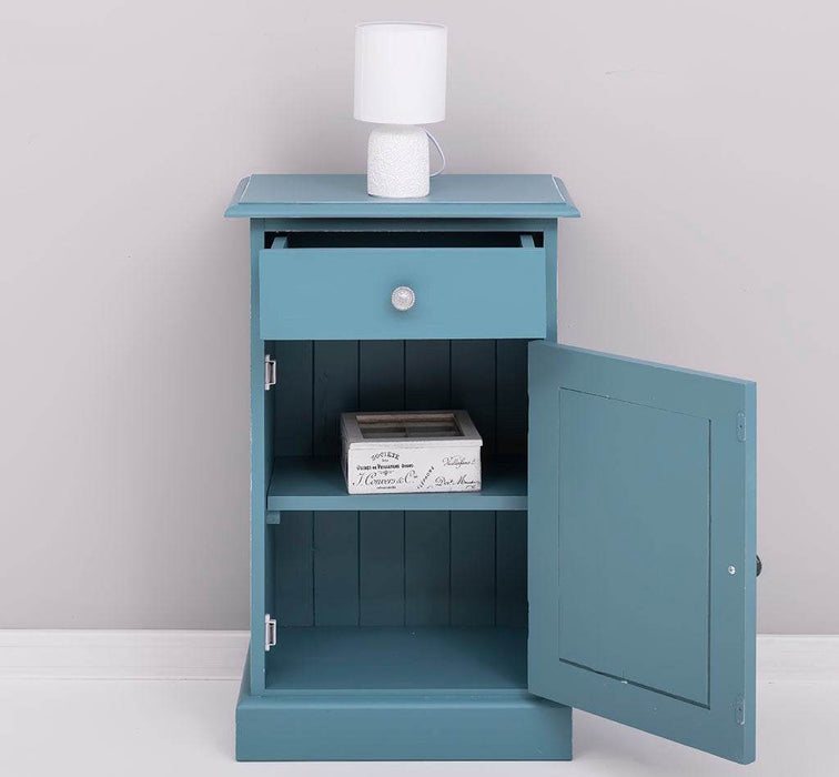 Nachttisch Beistelltisch mit 5 Schubladen - in verschiedenen Farben - Vintage Blau