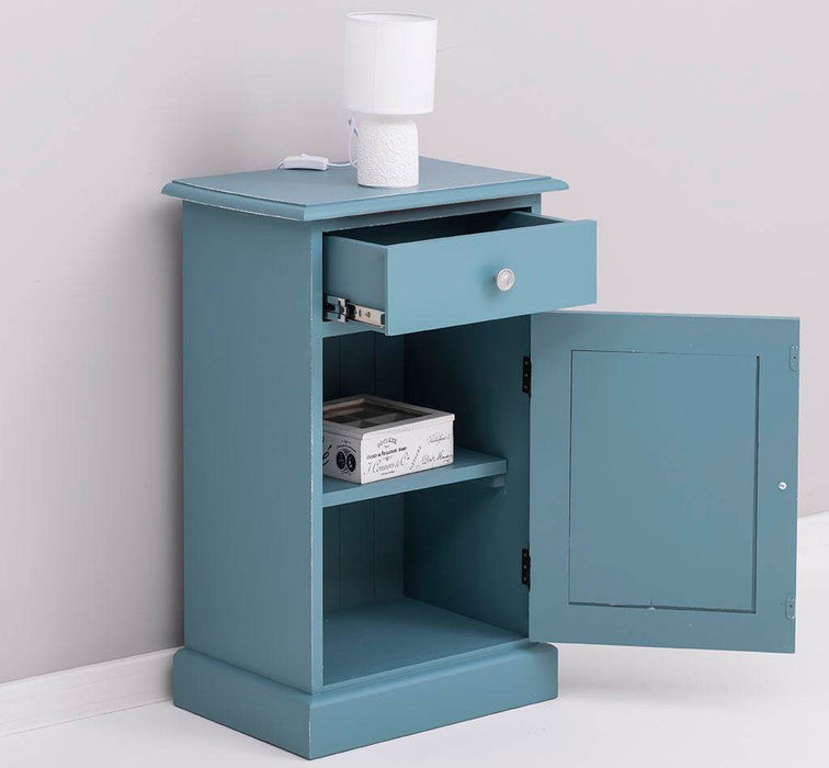 Nachttisch Beistelltisch mit 5 Schubladen - in verschiedenen Farben - Vintage Blau