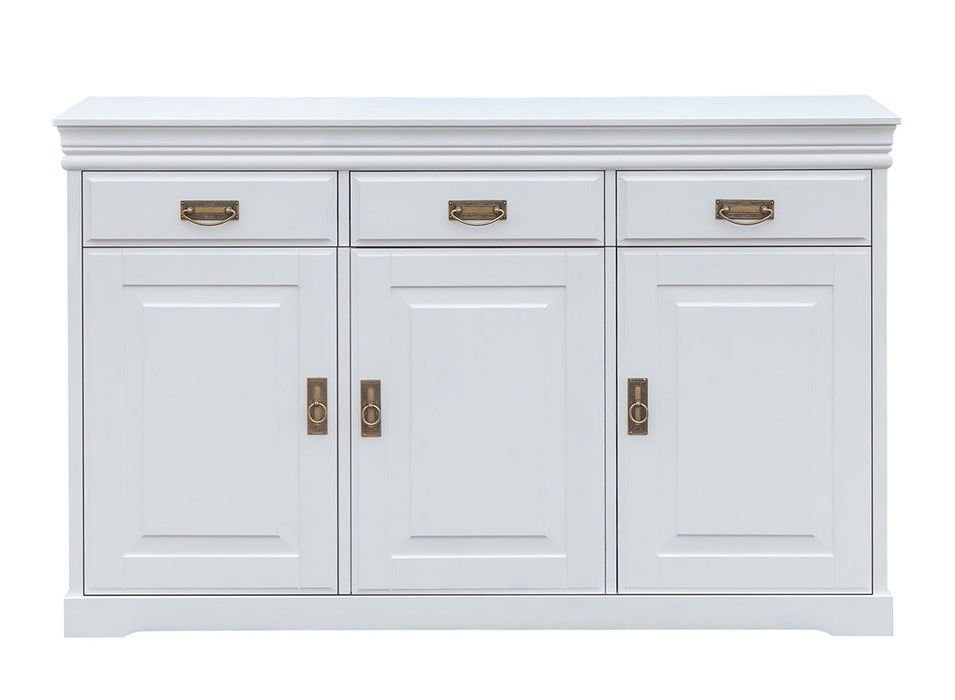 Landhaus Sideboard Toskania aus Massivholz in weiß