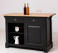 Landhaus Bartresen aus Massivholz - Minibar freistehend mit Eichenplatte - Schwarz