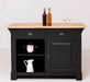 Landhaus Bartresen aus Massivholz - Minibar freistehend mit Eichenplatte - Schwarz