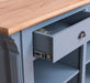 Landhaus Bartresen aus Massivholz - Minibar freistehend mit Eichenplatte - Schwarz