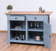 Landhaus Bartresen aus Massivholz - Minibar freistehend mit Eichenplatte - Schwarz