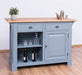 Landhaus Bartresen aus Massivholz - Minibar freistehend mit Eichenplatte - Schwarz