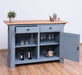 Landhaus Bartresen aus Massivholz - Minibar freistehend mit Eichenplatte - Schwarz