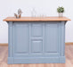 Landhaus Bartresen aus Massivholz - Minibar freistehend mit Eichenplatte - Blau