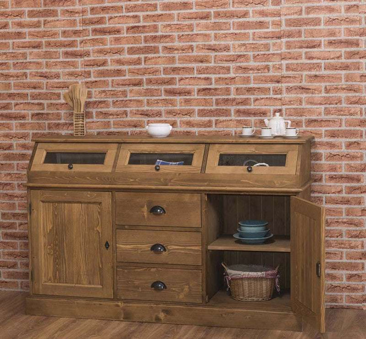 Geschirrschrank mit Display | 2- teilig | Kommode | Sideboard