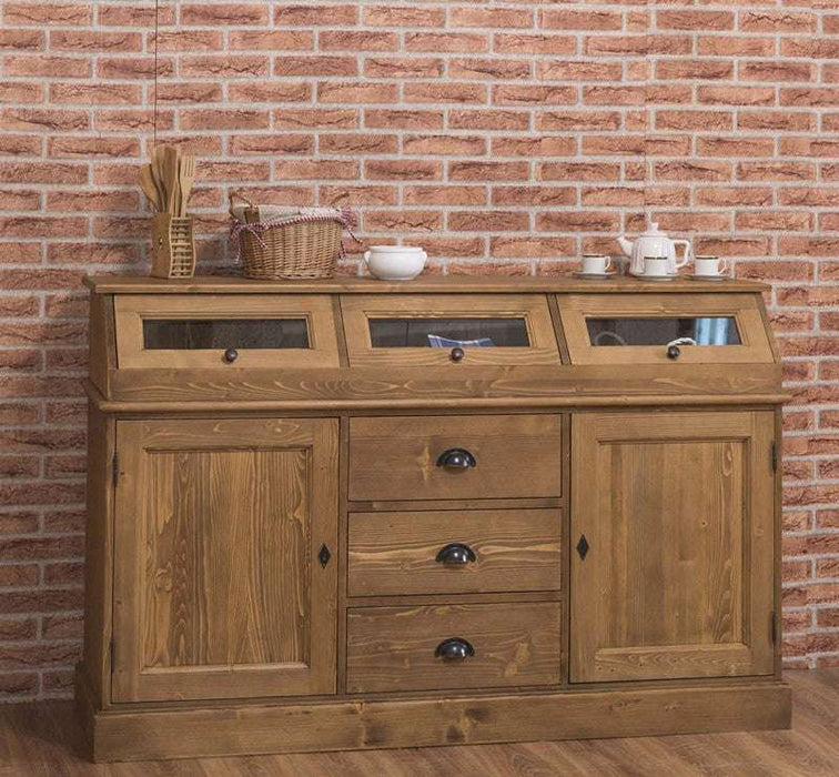 Geschirrschrank mit Display | 2- teilig | Kommode | Sideboard