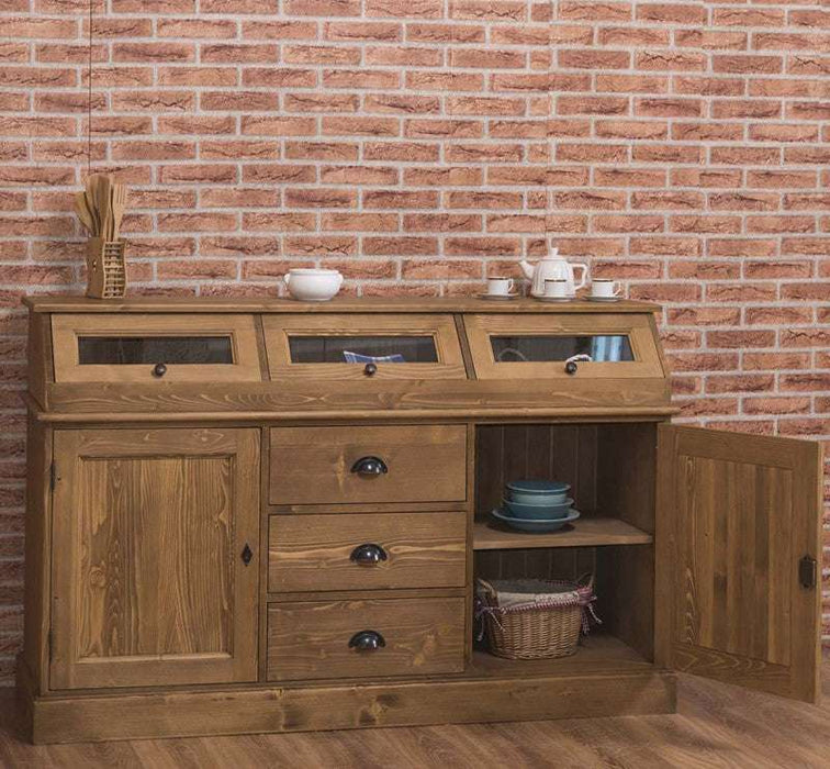 Geschirrschrank mit Display | 2- teilig | Kommode | Sideboard