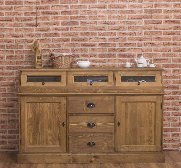 Geschirrschrank mit Display | 2- teilig | Kommode | Sideboard