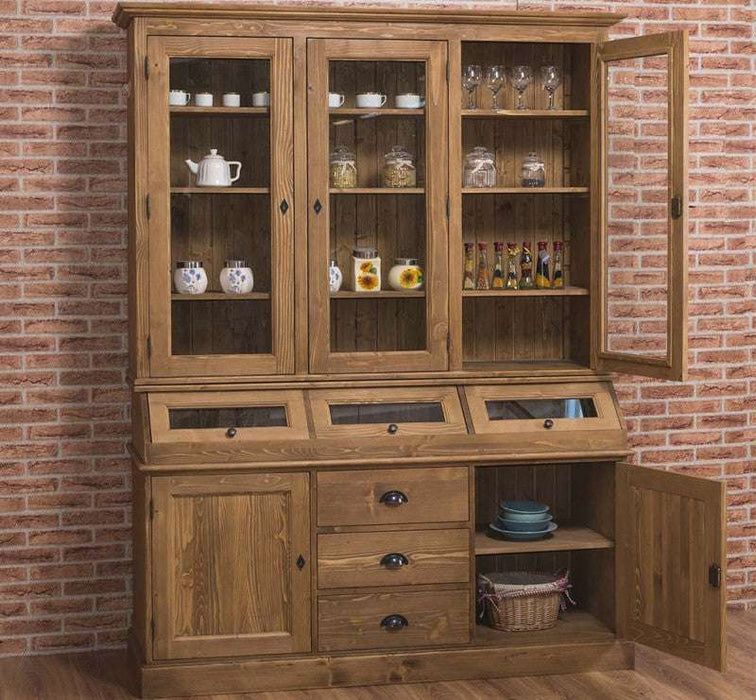 Geschirrschrank mit Display | 2- teilig | Kommode | Sideboard