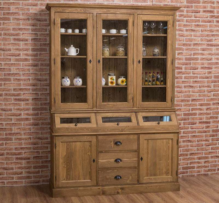 Geschirrschrank mit Display | 2- teilig | Kommode | Sideboard