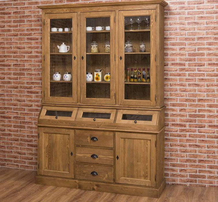 Geschirrschrank mit Display | 2- teilig | Kommode | Sideboard