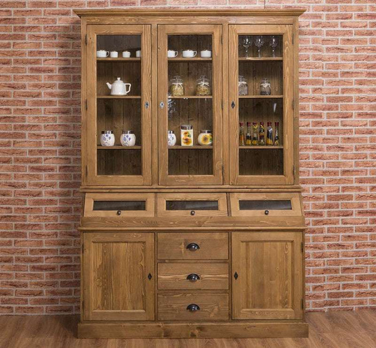 Geschirrschrank mit Display | 2- teilig | Kommode | Sideboard