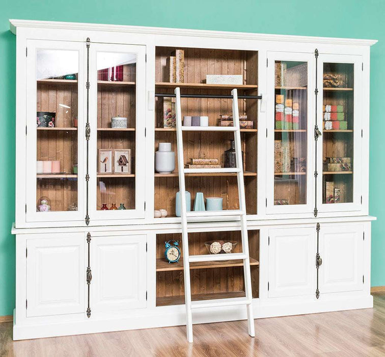 Großer Bücherschrank aus Massivholz mit externem Verschlusssystem | Wohnzimmerschrank