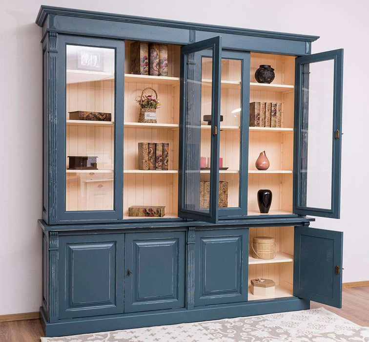 Vitrine aus Massivholz | Regalschrank Kombination