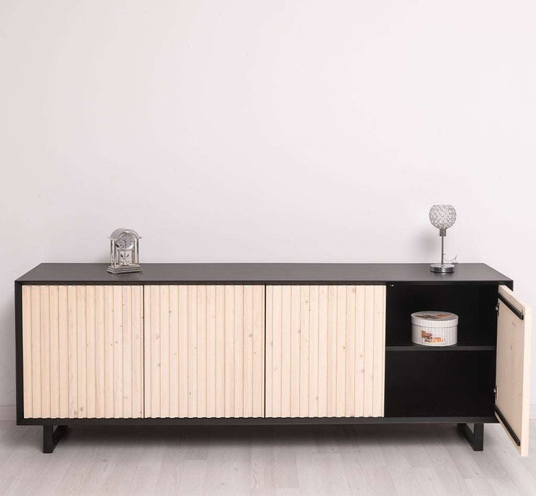 Großes TV-Board aus Massivholz | Sideboard mit geschlossener Front