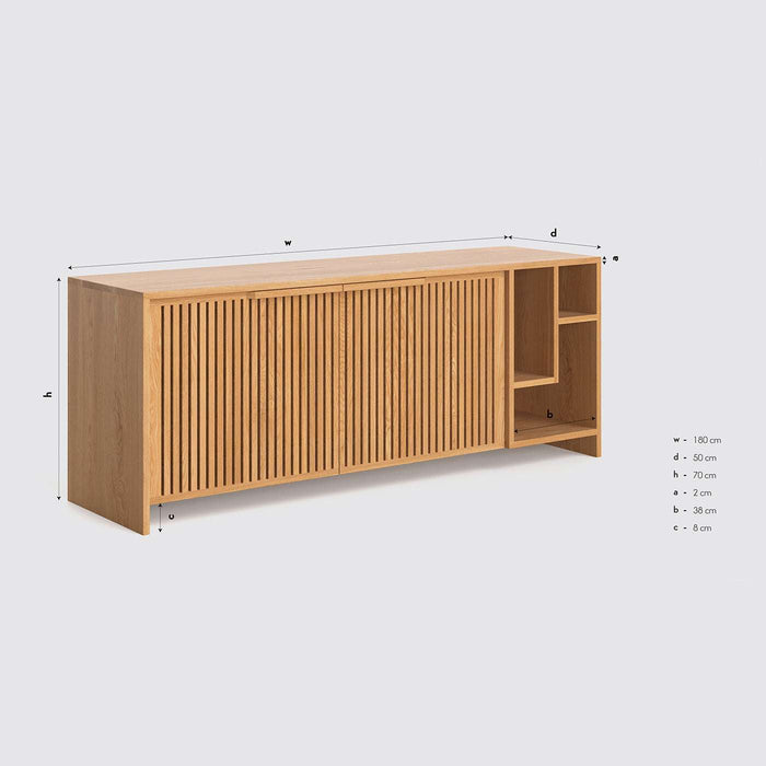 Modernes Sideboard aus massiver Eiche  | Zweitürige Kommode Conte