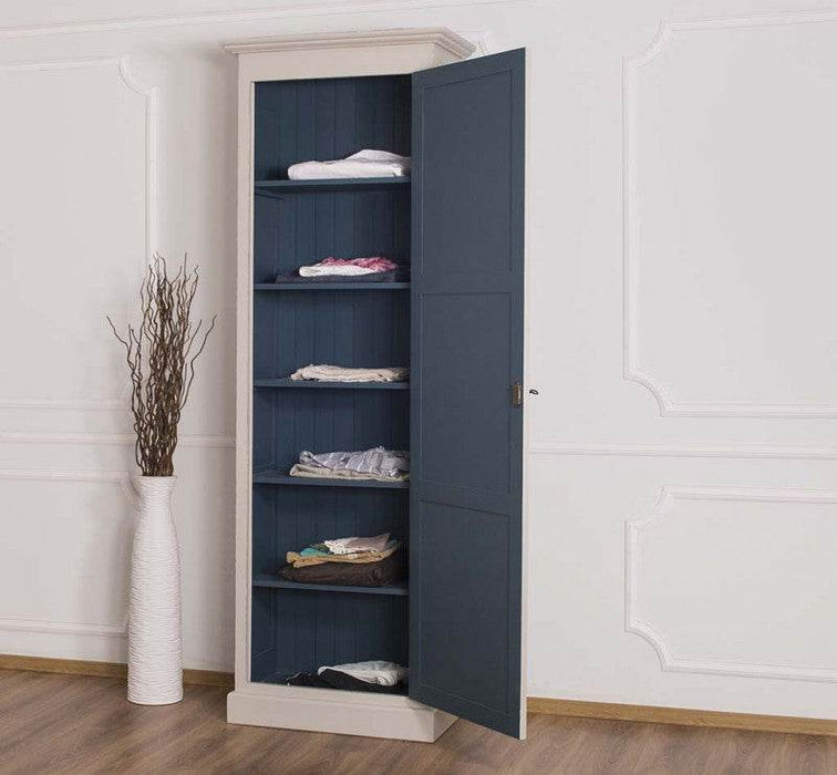 Geschlossener Regalschrank aus Massivholz - beige-rechts-offen