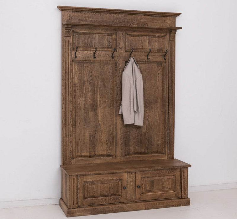 Garderobe Aus Massiver Eiche Mit 6 Haken Und 2 Stauf chern Garderobe Aus Massiver Eiche Mit 6 Haken Und 2 Stauf chern