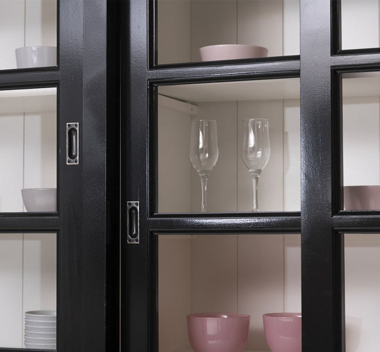 Großer Wohnzimmerschrank aus Massivholz | Buffet- und Geschirrschrank mit 12 Türen und 9 Schubladen | Vitrine mit Schiebetüren