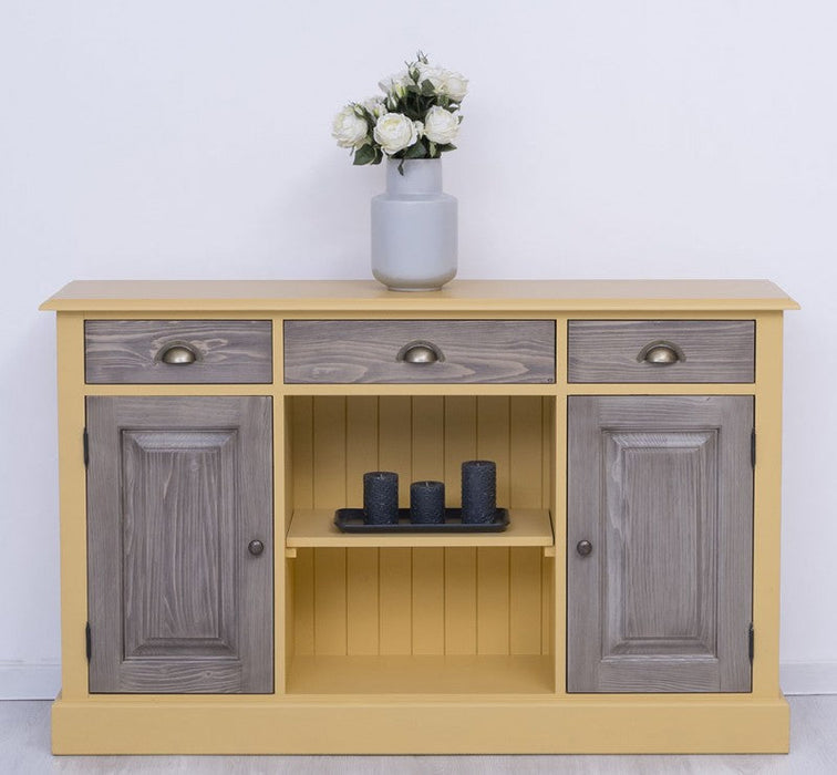 Massives Landhaus Sideboard mit 3 Schubladen & 2 Schränken